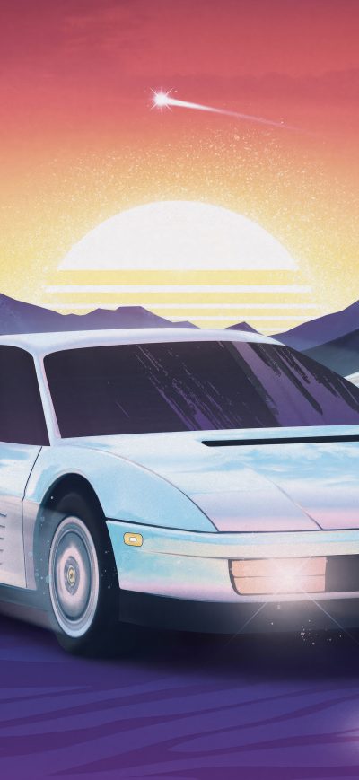 Fond d'écran iPhone Miami Calling Retrowave
