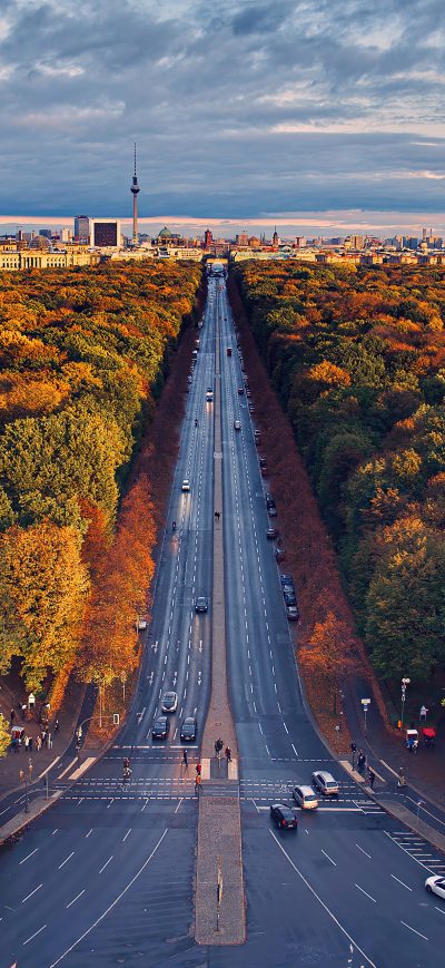 Fond d'écran iPhone Berlin Houses Roads Trees