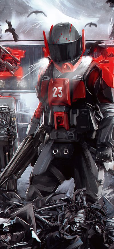 Fond d'écran iPhone Future Army Officer 4k