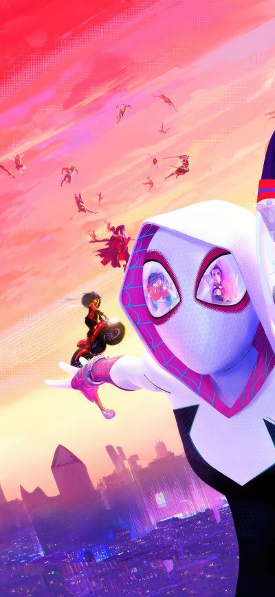 Fond d'écran iPhone All Spidermans In Spider Man Across The Spider Verse
