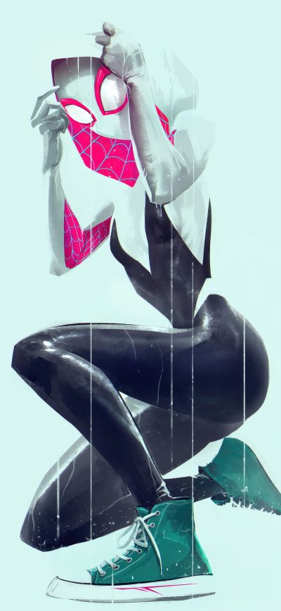 Fond d'écran iPhone Spider Gwen 5k Art