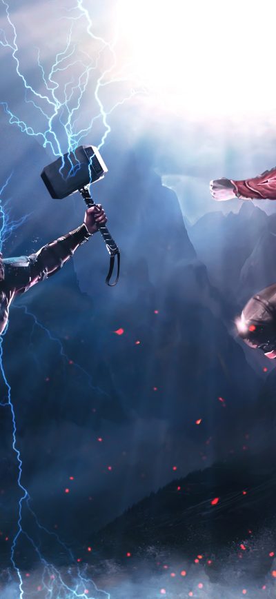 Fond d'écran iPhone Thor Vs Kratos 4k