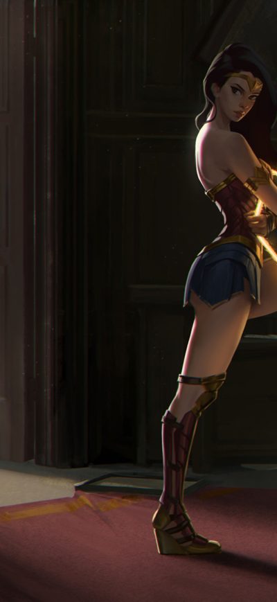 Fond d'écran iPhone Wonder Woman Warrior Artwork HD