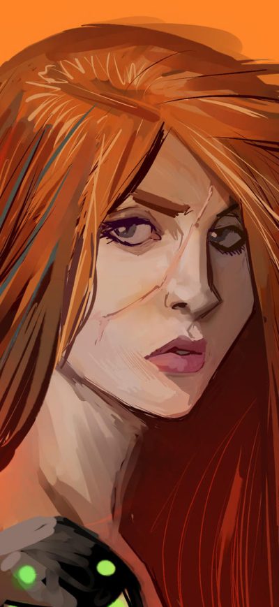 Fond d'écran Orange Girl sur iPhone