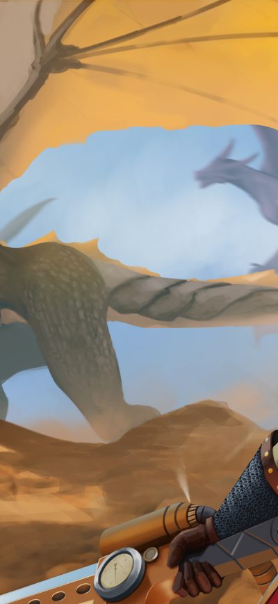 Fond d'écran iPhone Warrior Steampunk Dragons Artwork