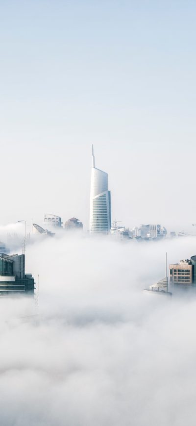 Fond d'écran iPhone Skyscraper Buildings Covered In Fog