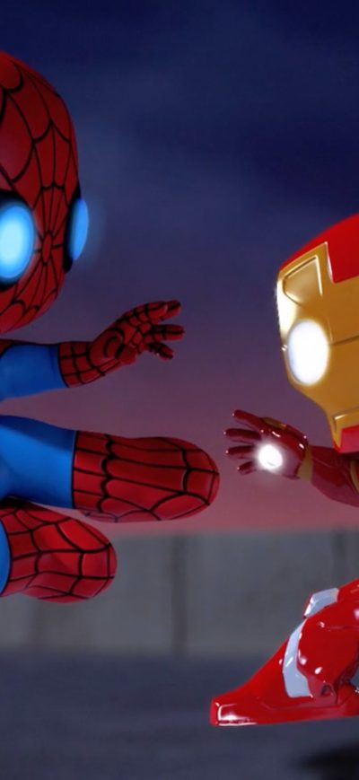 Fond d'écran iPhone Iron Man Vs Spiderman Spellbound Animated Movie