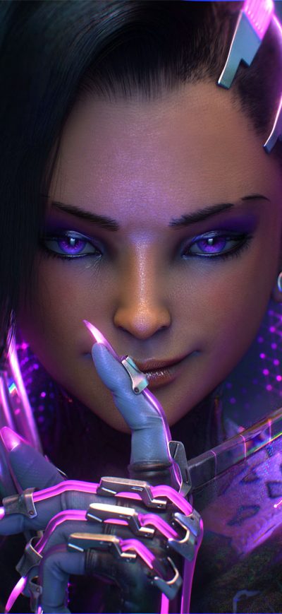 Fond d'écran iPhone Sombra Overwatch Artwork