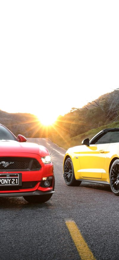 Fond d'écran iPhone Red And Blue Ford Mustang