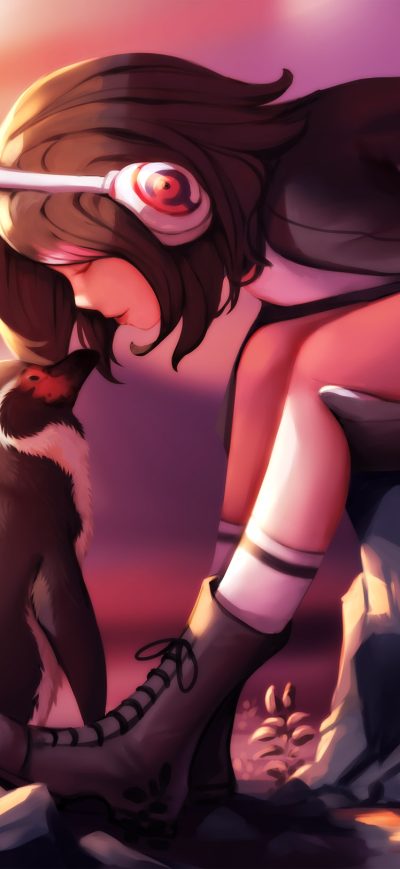 Fond d'écran iPhone Penguin Girl Love Artwork