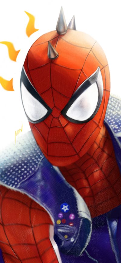 Fond d'écran Punk Spidey Art sur iPhone