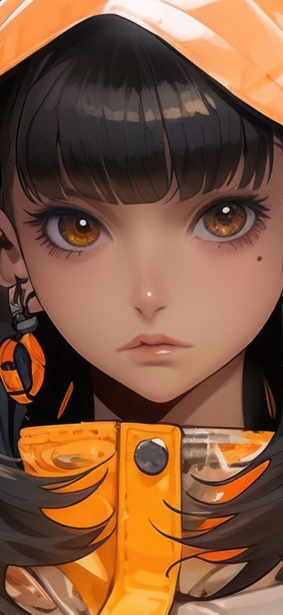Fond d'écran iPhone Techwear Anime Girl 4k