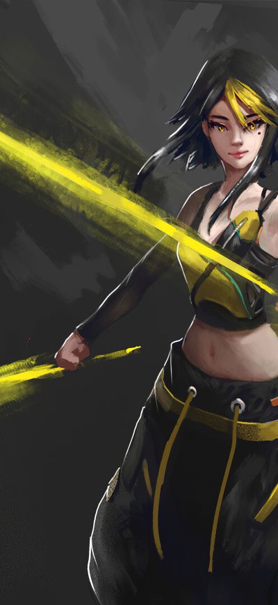 Fond d'écran iPhone Tail Girl Illustration 4k