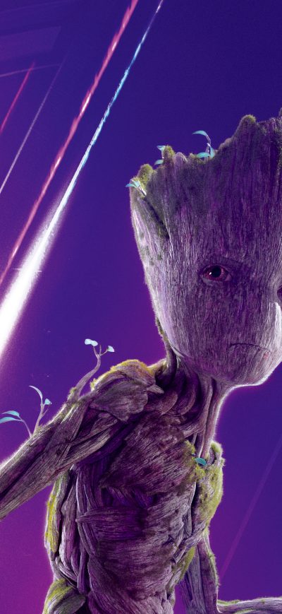 Fond d'écran iPhone Groot In Avengers Infinity War 8k Poster