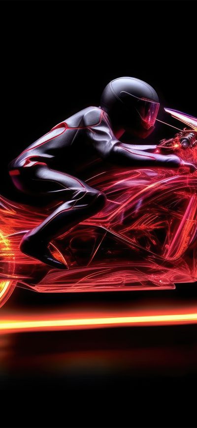 Fond d'écran iPhone Biker Neon 4k