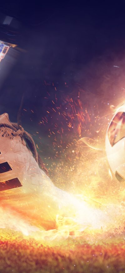 Fond d'écran iPhone Football Shoe Fire Smoke 5k