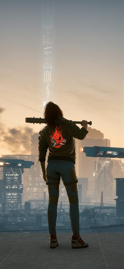 Fond d'écran iPhone Cyberpunk 2077 Baseball Day 5k