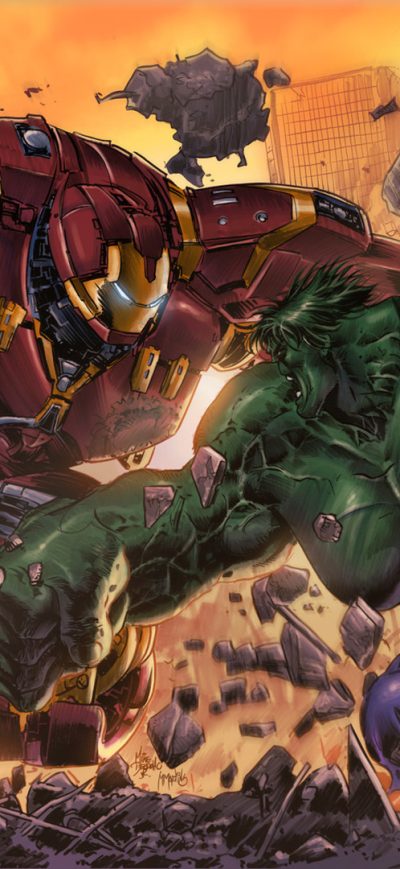 Fond d'écran iPhone Iron Hulkbuster Vs Hulk