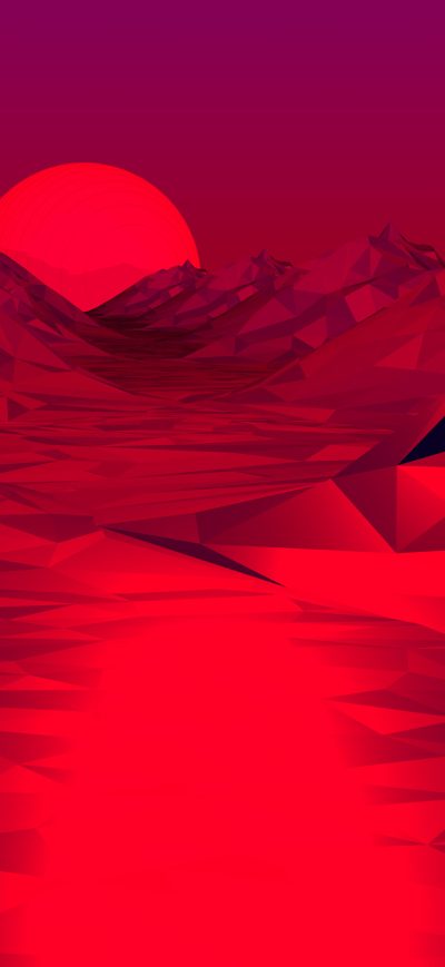 Fond d'écran iPhone Low Poly Red 3d Abstract 4k