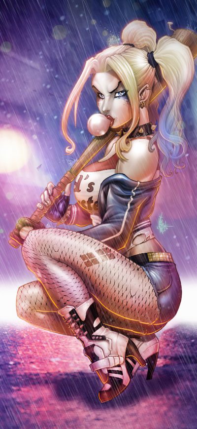 Fond d'écran iPhone Harley Quinn With Baseball Bat 4k