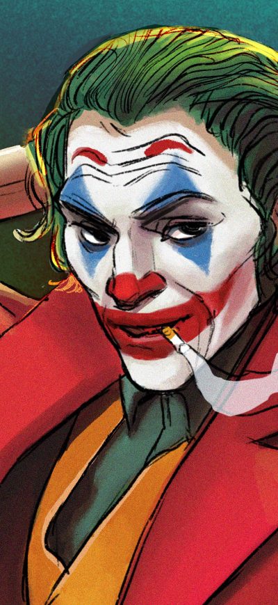 Fond d'écran iPhone Joker Smoking Illustration 4k