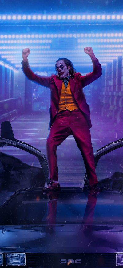 Fond d'écran iPhone Joker Dancing On DMC DeLorean