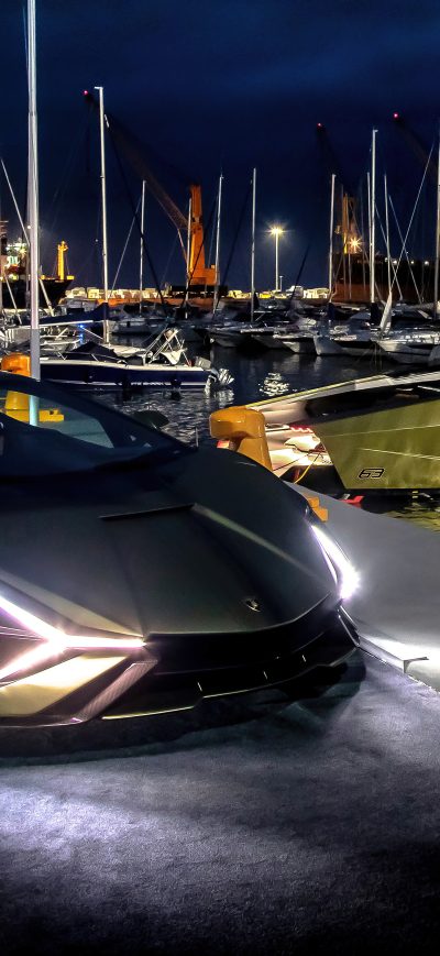 Fond d'écran iPhone Lamborghini Sian Tecnomar 8k