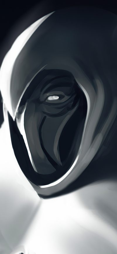 Fond d'écran iPhone Moon Knight Monochrome 4k