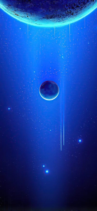 Fond d'écran iPhone Nebula Space Planet Blue Art 4k