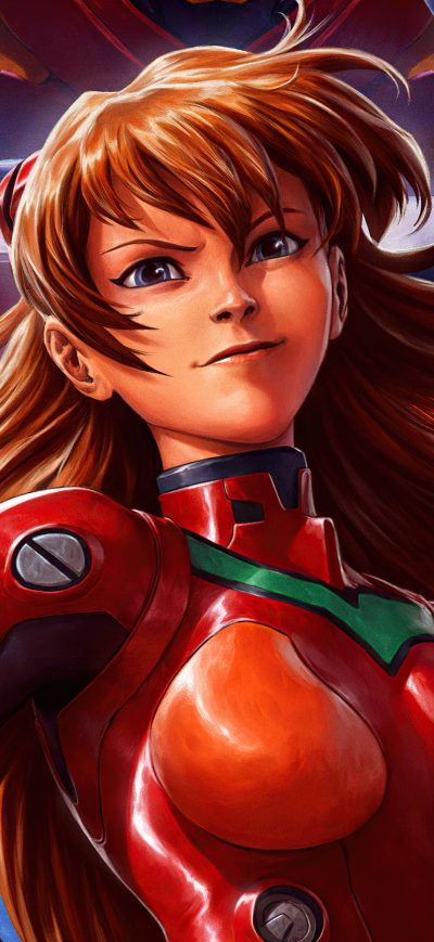 Fond d'écran iPhone Neon Genesis Evangelion Asuka Langley Soryu Red Costume 4k