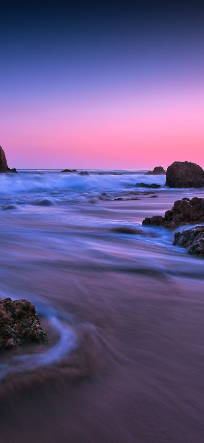 Fond d'écran iPhone Earth Ocean Rock Sunset Long Exposure 5k