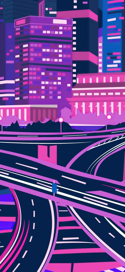 Fond d'écran iPhone Purple Noen Citycsape 4k