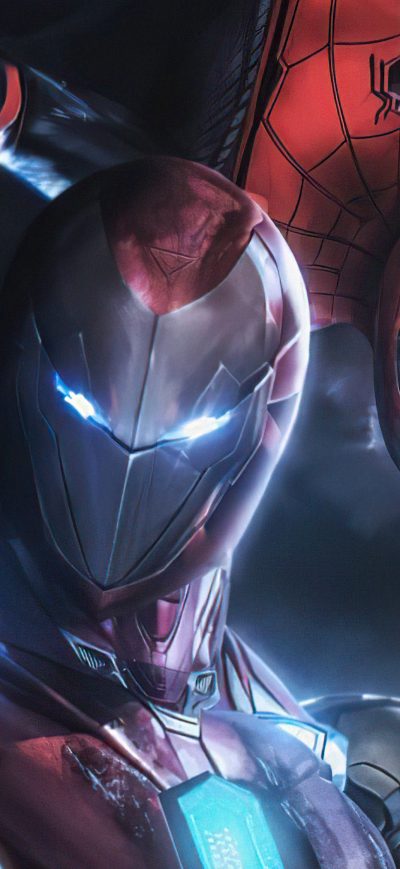 Fond d'écran iPhone Spiderman Iron Man Mentor 4k
