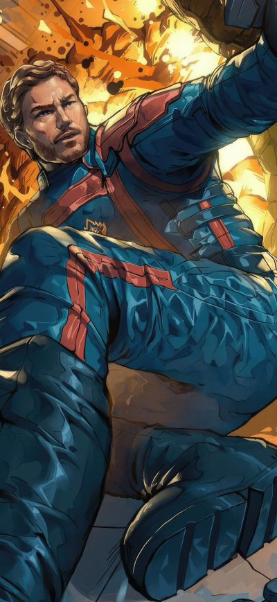 Fond d'écran iPhone Star Lord In Guardians Of The Galaxy Vol 3 Artwork