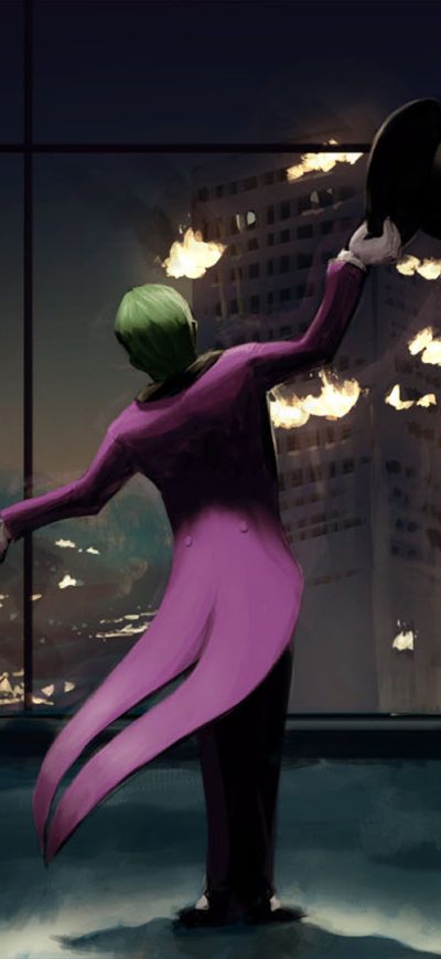 Fond d'écran iPhone Joker Seeing City Through Mirrors