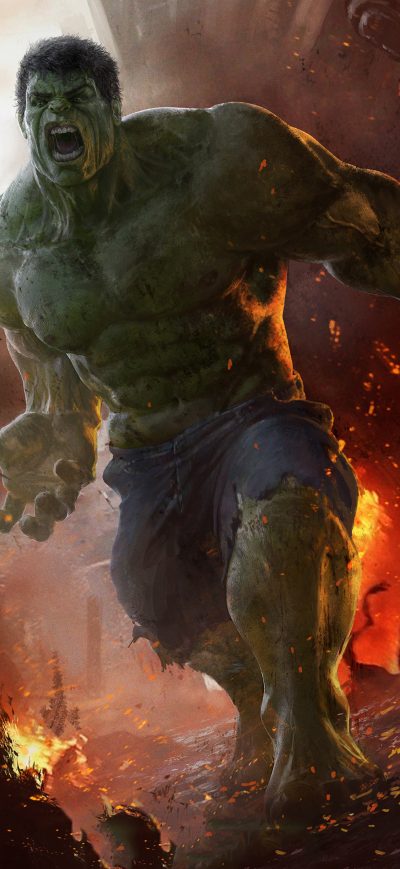 Fond d'écran iPhone Hulk Doing Destruction Artwork