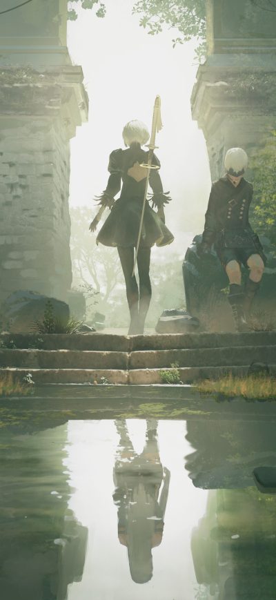 Fond d'écran iPhone Nier Automata Become As Gods Edition 8k