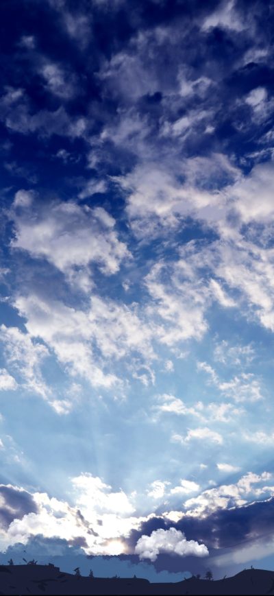 Fond d'écran iPhone Manga Original Art Clouds Sky Birds 4k