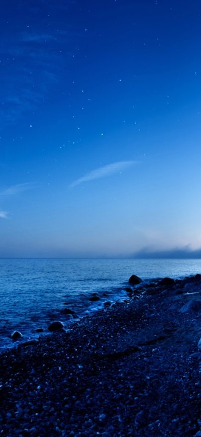 Fond d'écran iPhone Nightfall Mountain Sea Moon