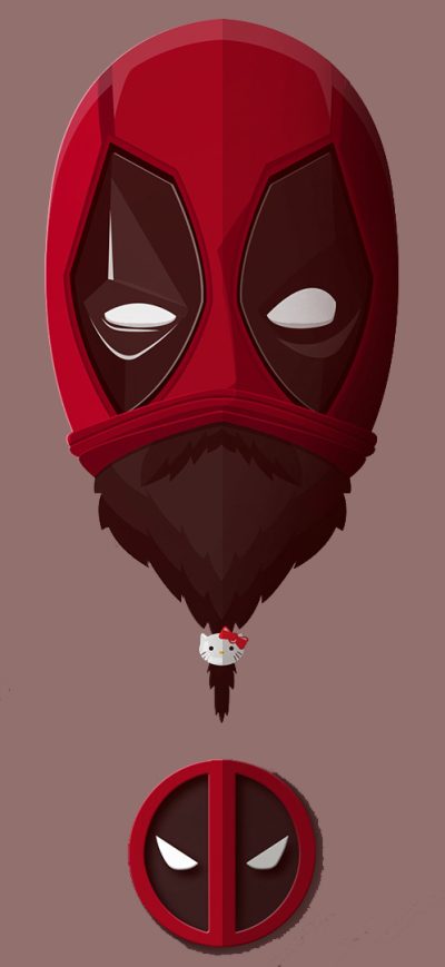 Fond d'écran iPhone Bearded Deadpool Minimalism