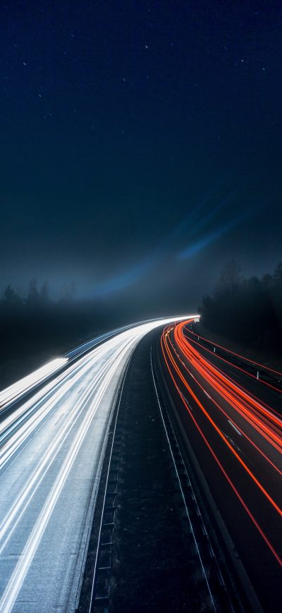 Fond d'écran iPhone Light Trails Highway 5k