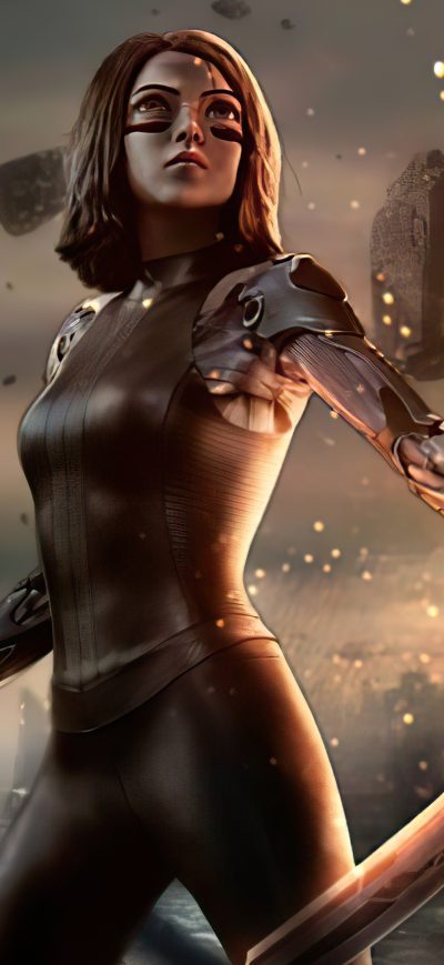 Fond d'écran iPhone Alita Battle Angel Glowing Portrait 4k