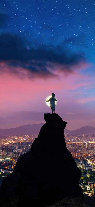 Fond d'écran iPhone The Boy And The Moon 4k