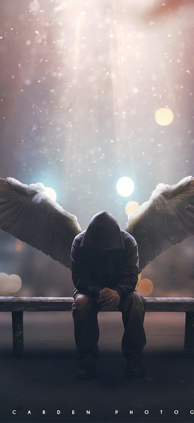 Fond d'écran iPhone Alone Angel 4k