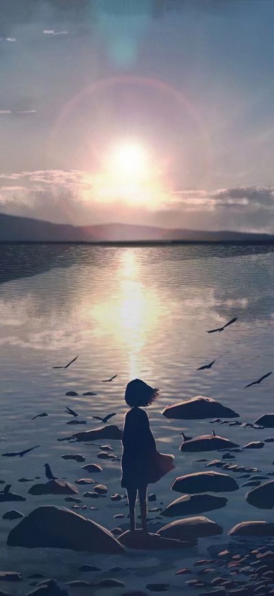 Fond d'écran iPhone Anime Moescape Alone 4k