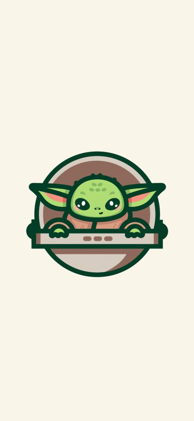 Fond d'écran iPhone Baby Yoda Minimal Art 4k