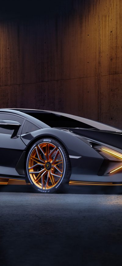 Fond d'écran iPhone Lamborghini Sian Black And Gold 5k