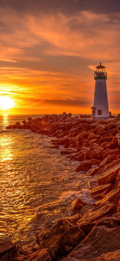 Fond d'écran iPhone Lighthouse Sunrise And Sunset 4k