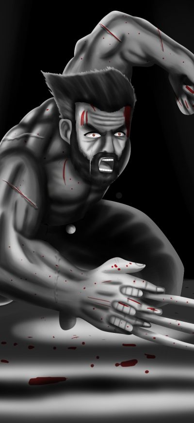Fond d'écran iPhone Logan Wolverine Black Art 4k