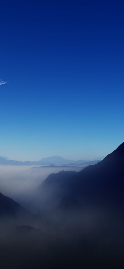 Fond d'écran iPhone Blue Morning Moon Nature 4k